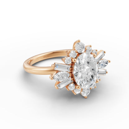 One Of One Oval Heirloom Engagement Ring in Lab Grown Diamond