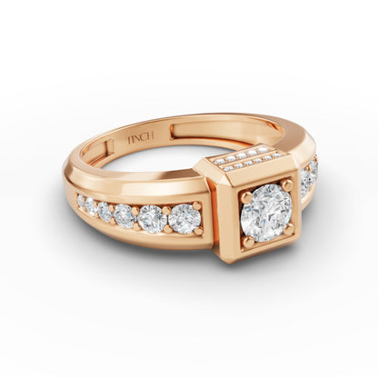 Chanel Round Men’s Engagement Ring in Lab Grown Diamond