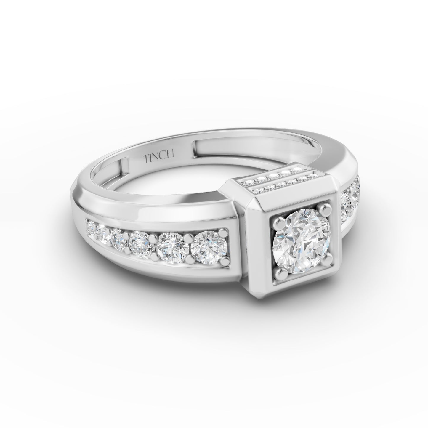 Chanel Round Men’s Engagement Ring in Lab Grown Diamond