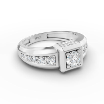 Chanel Round Men’s Engagement Ring in Lab Grown Diamond