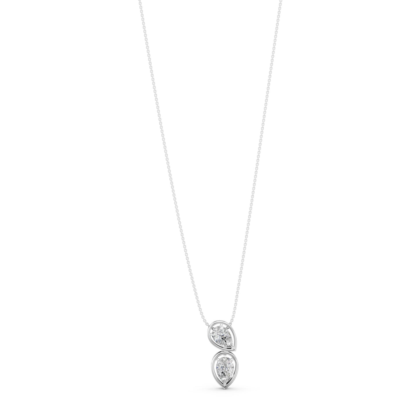 Twin Pear Toi Et Moi Necklace in Lab Grown Diamond
