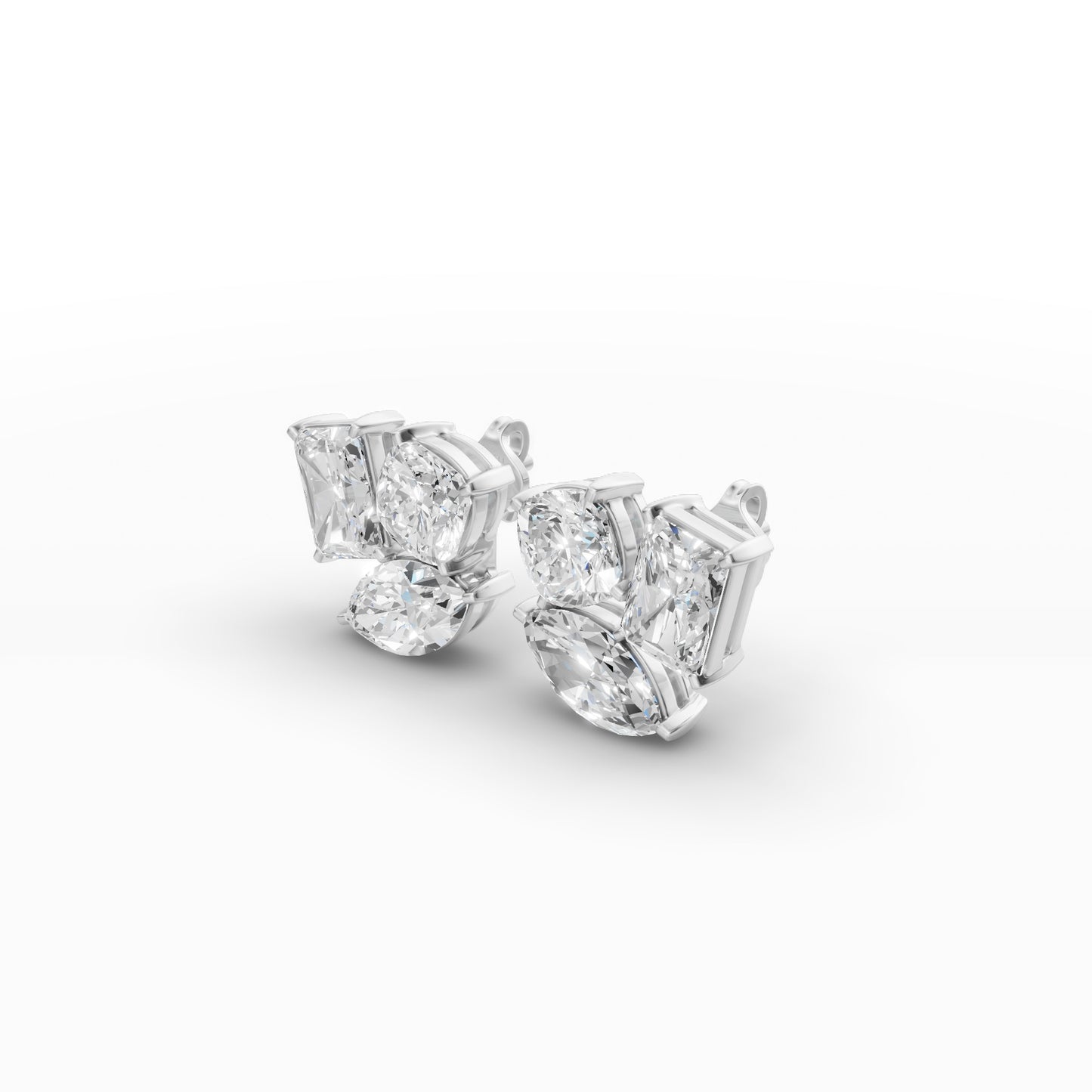 dddd Round Diamond Three Prong Solitaire Stud Earrings