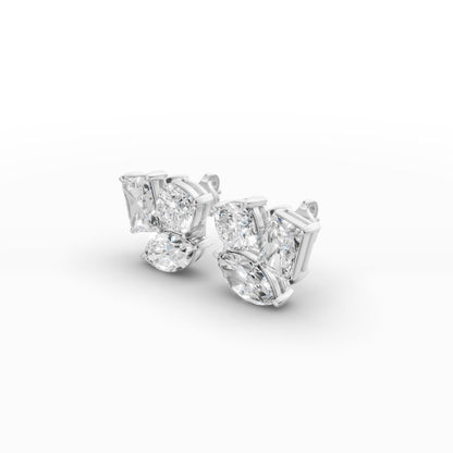 Diamond gold earrings for women daily wear