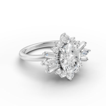 One Of One Oval Heirloom Engagement Ring in Lab Grown Diamond