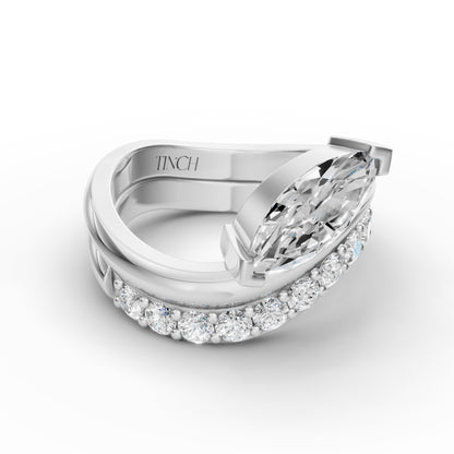 Marquise Flow Engagement Stack in Lab Grown Diamond
