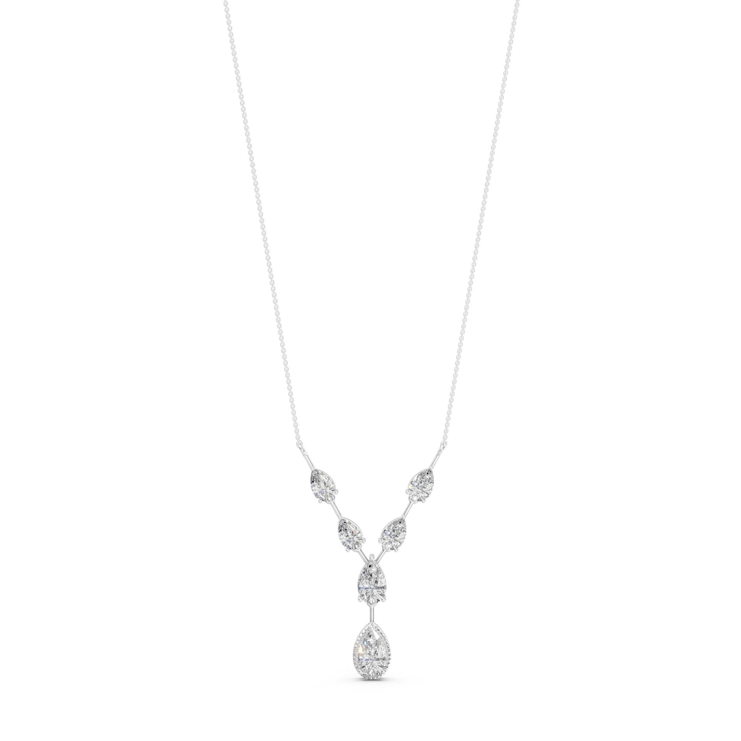 Pear Drop Solitaire Necklace in Lab Grown Diamond