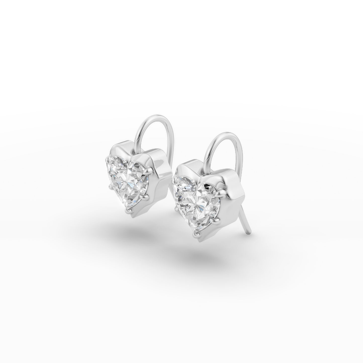 Heart Shape Diamond Hoop Earrings