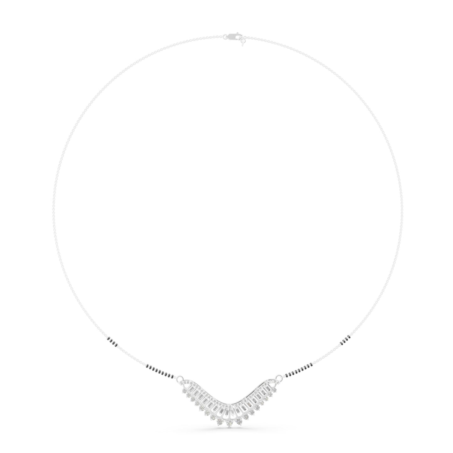 Royal Crescent Baguette Mangalsutra in Lab Grown Diamond