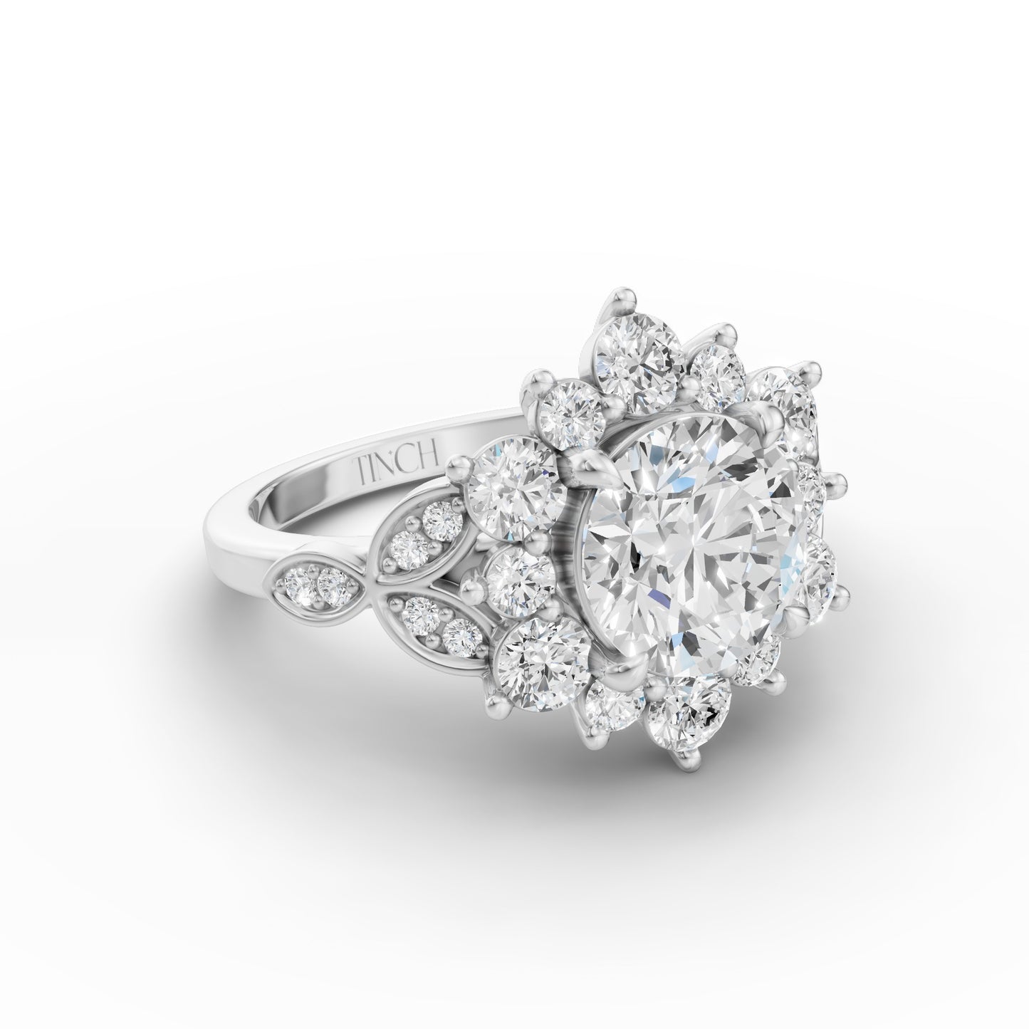 Heirloom Bloom Round Solitaire Engagement Ring in Lab Grown Diamond