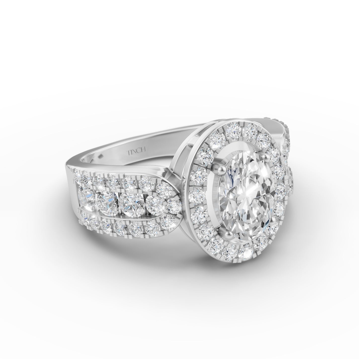 Classic Oval Halo Engagement Ring in Lab Grown Diamond