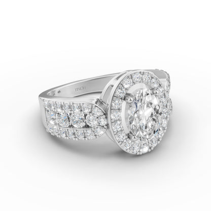 Classic Oval Halo Engagement Ring in Lab Grown Diamond