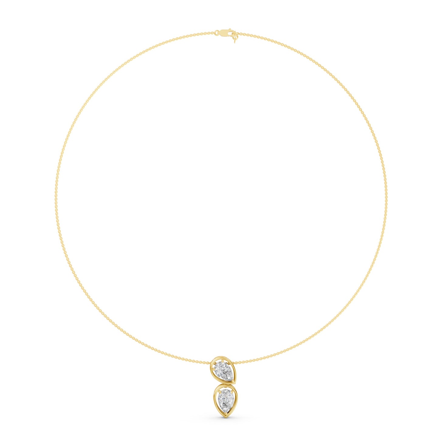Twin Pear Toi Et Moi Necklace in Lab Grown Diamond