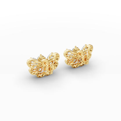 Diamond gold earrings for women bridal