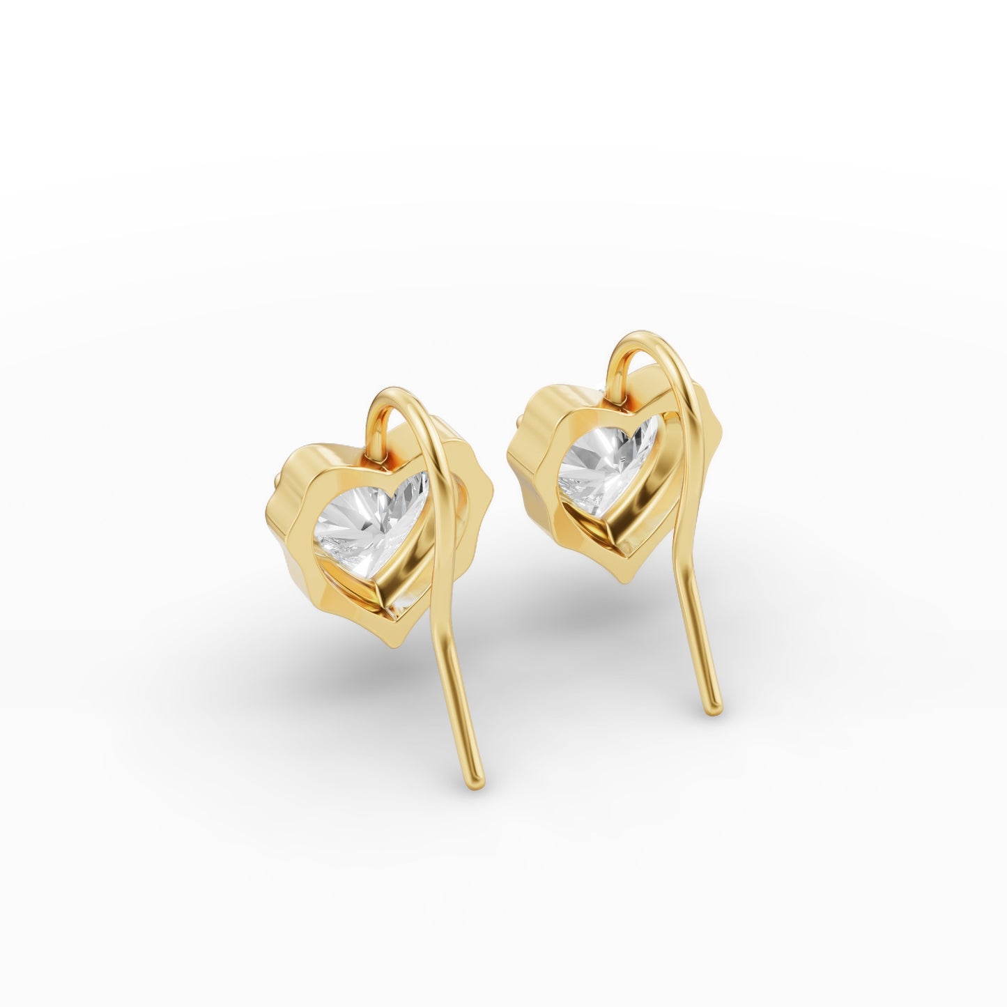 Heart Shape Diamond Hoop Earrings