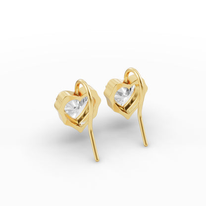 Heart Shape Diamond Hoop Earrings