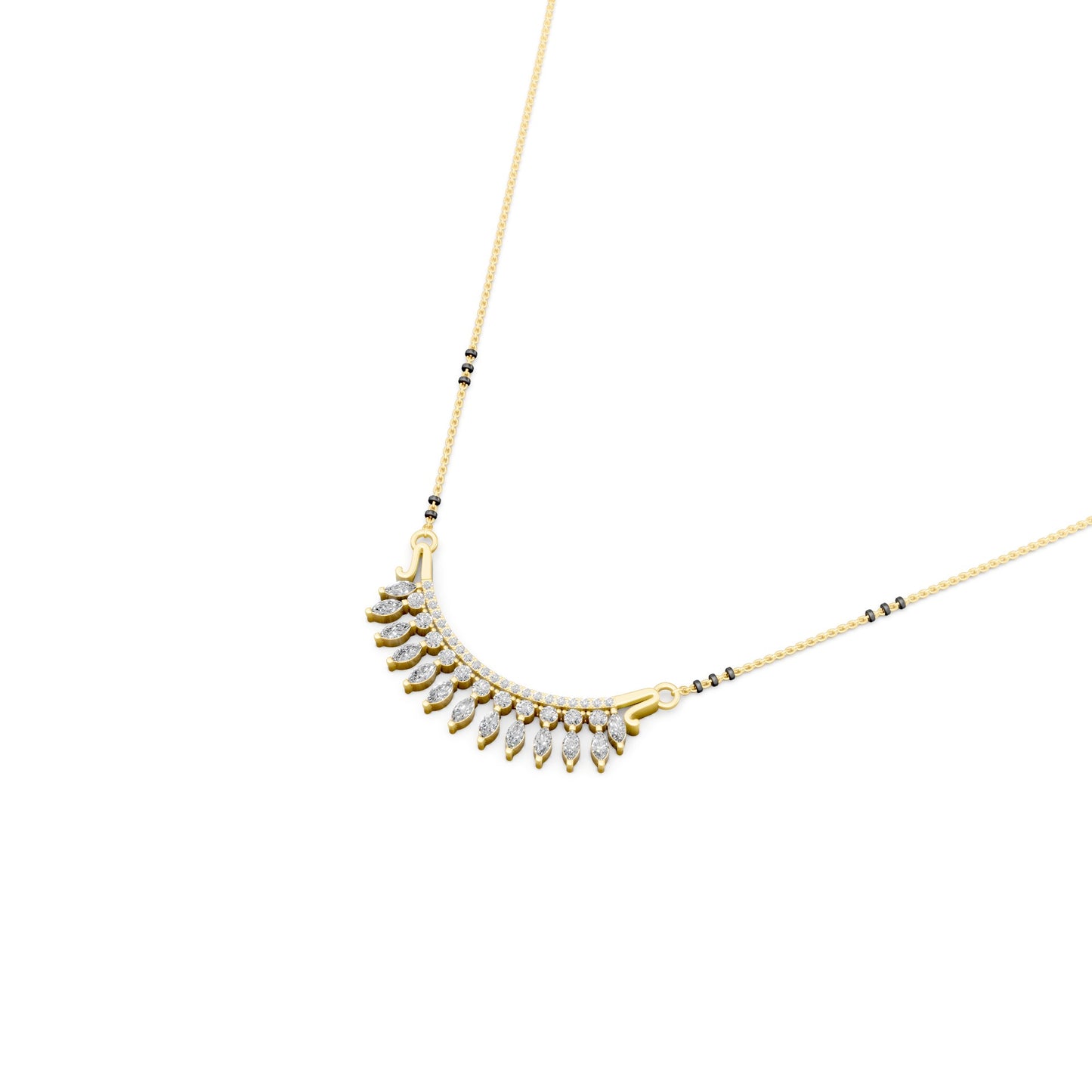 Marquise Fringe Curve Mangalsutra in Lab Grown Diamond