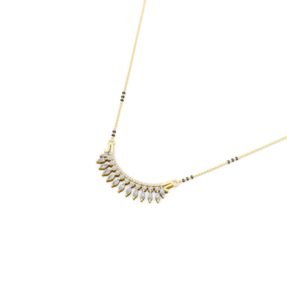 Lab grown diamond gold mangalsutra design for women bridal