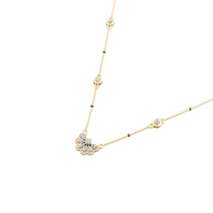 Lab grown diamond gold mangalsutra design for women daily wear