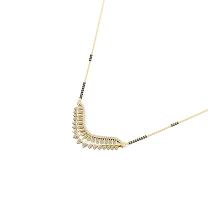 Lab grown diamond gold mangalsutra design for women bridal