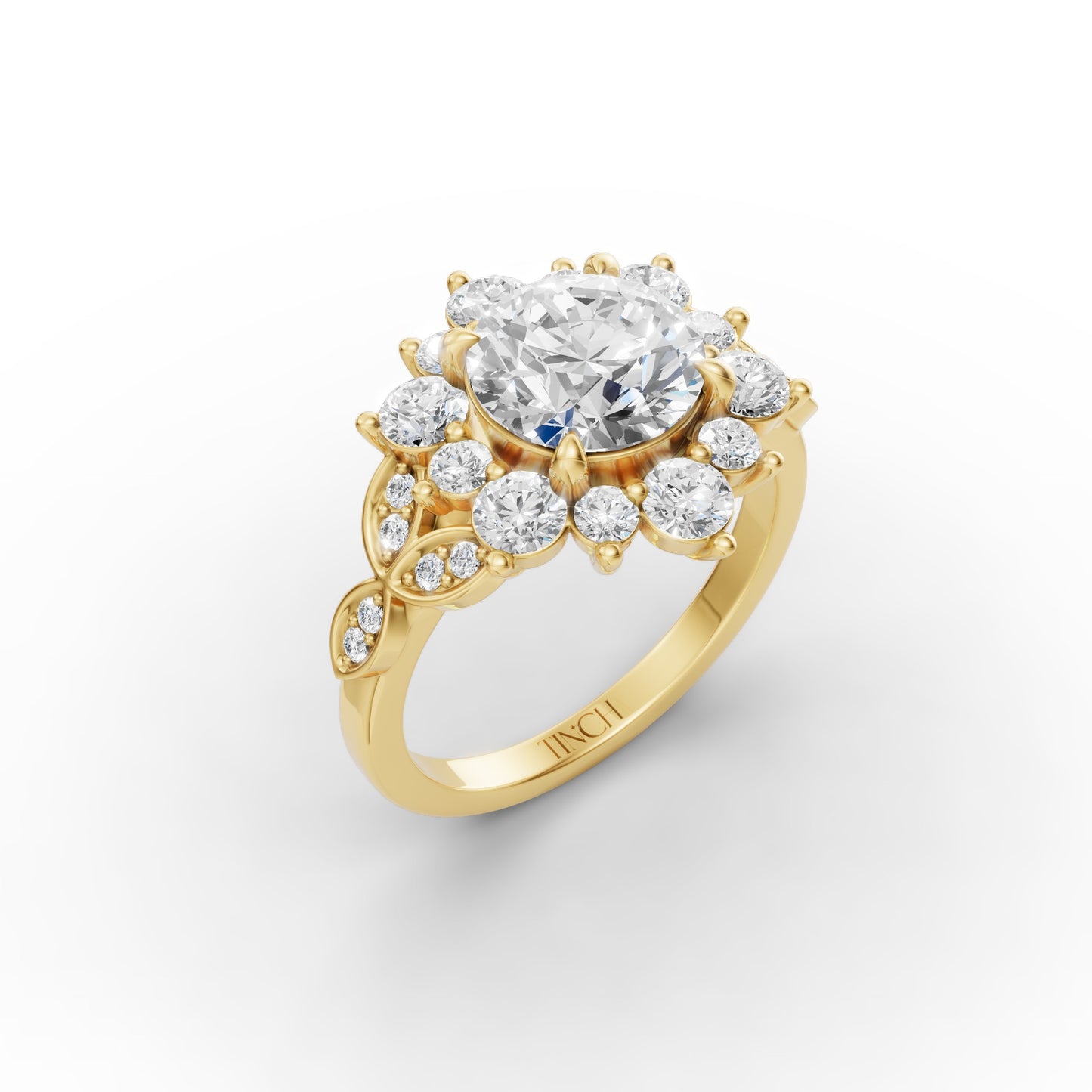 Heirloom Bloom Round Solitaire Engagement Ring in Lab Grown Diamond