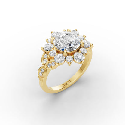 Heirloom Bloom Round Solitaire Engagement Ring in Lab Grown Diamond