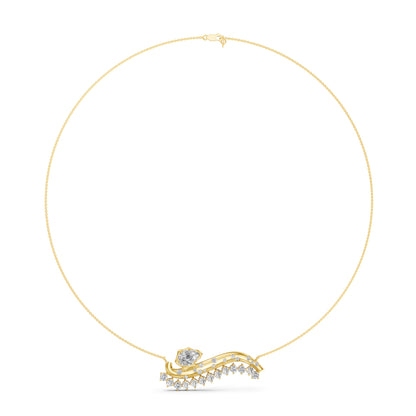 Lab grown diamond gold necklace for women bridal