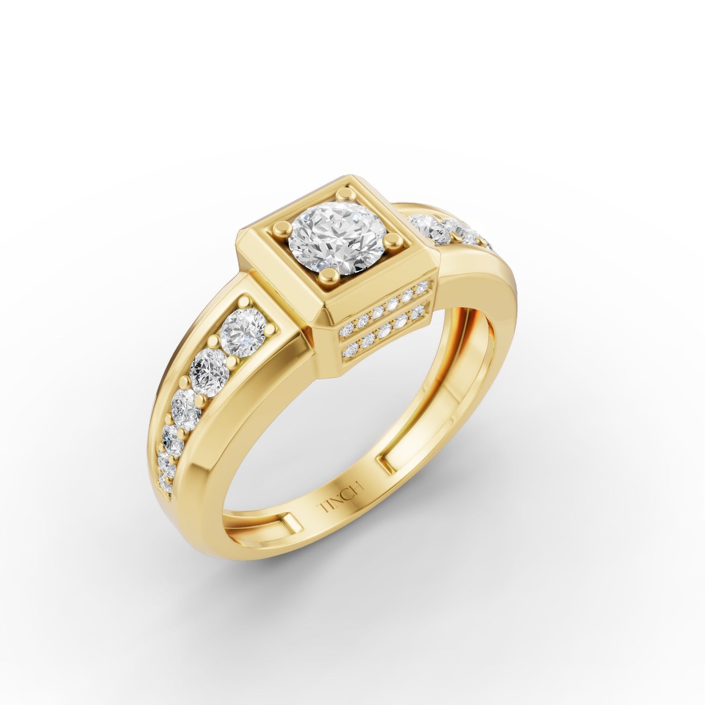 Chanel Round Men’s Engagement Ring in Lab Grown Diamond