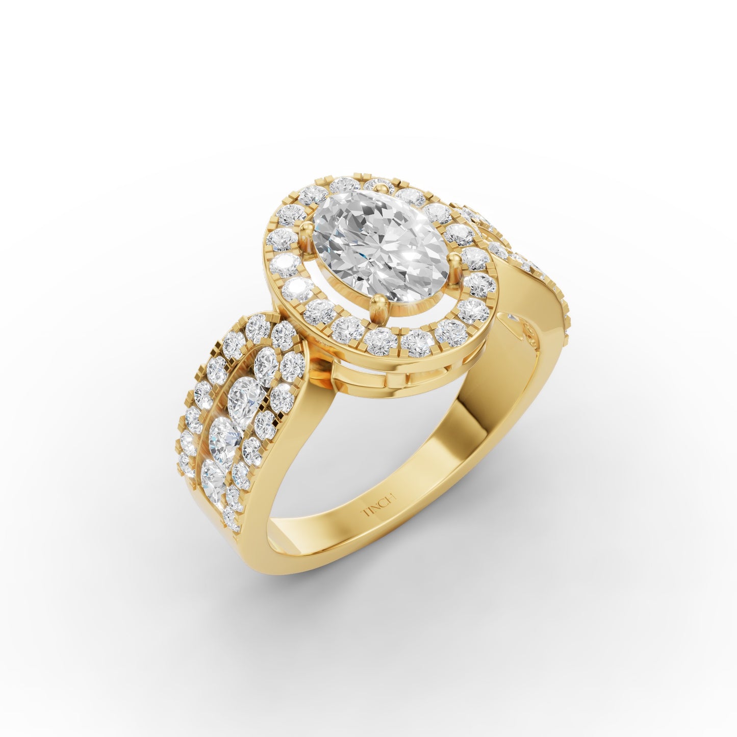 Classic Oval Halo Engagement Ring in Lab Grown Diamond