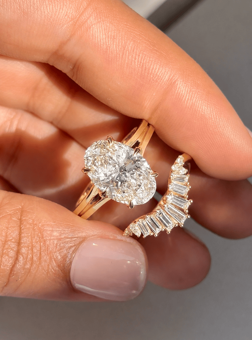 Brilliant-Cut Oval Split Double Band Ring | Lab-Grown Diamond
