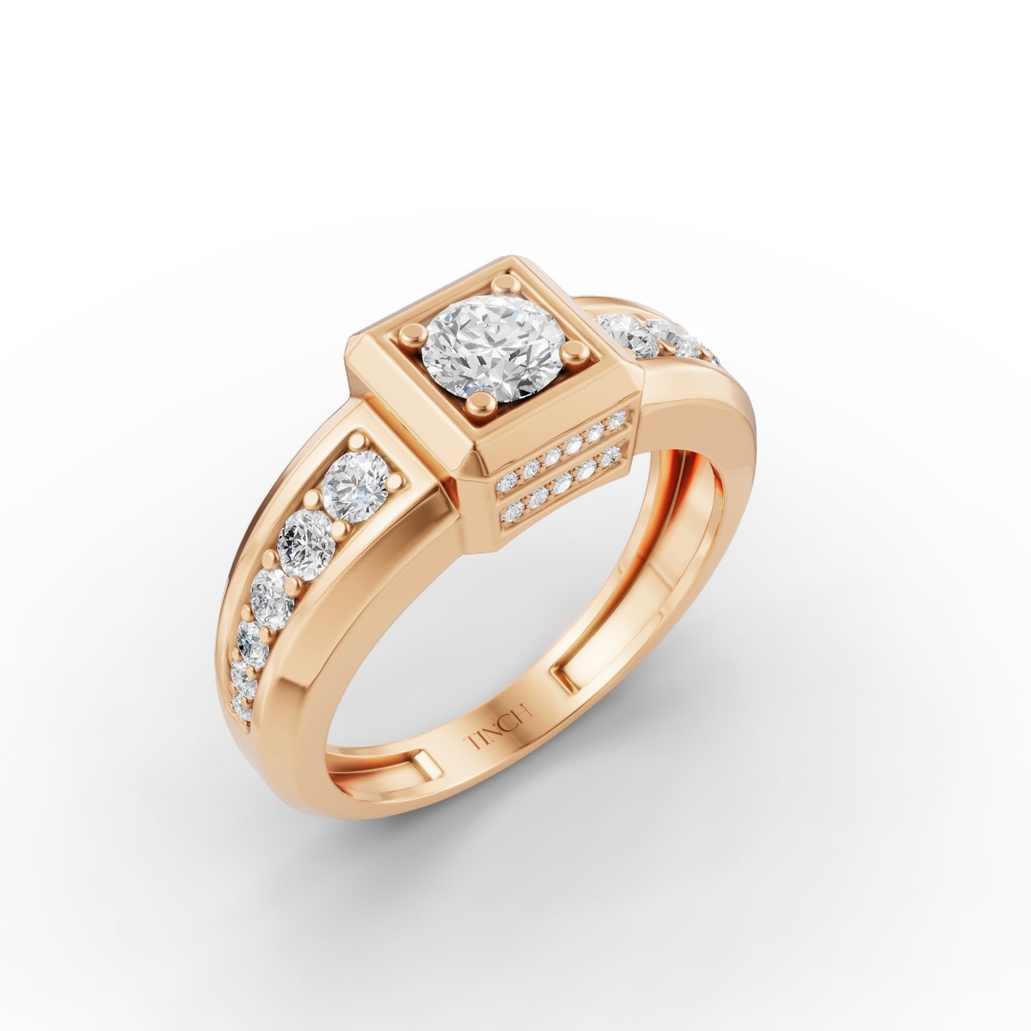 Chanel Round Men’s Engagement Ring in Lab Grown Diamond