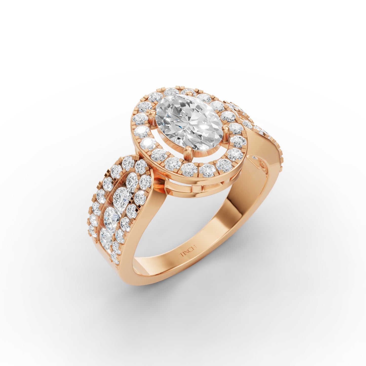 Classic Oval Halo Engagement Ring in Lab Grown Diamond