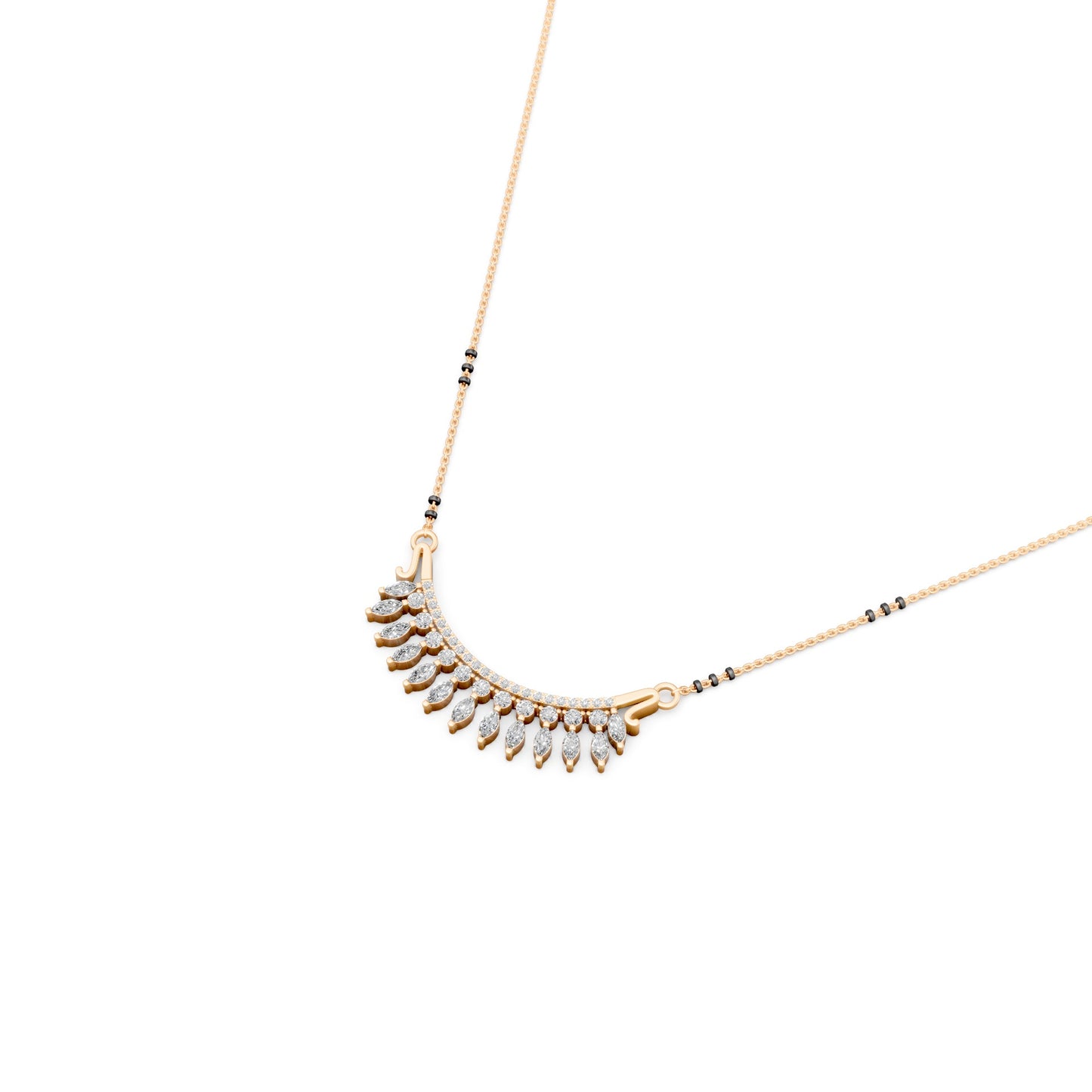Marquise Fringe Curve Mangalsutra in Lab Grown Diamond