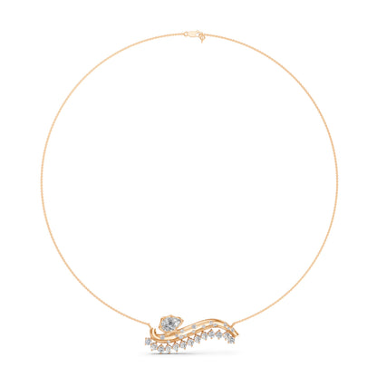 Lab grown diamond gold necklace for women bridal