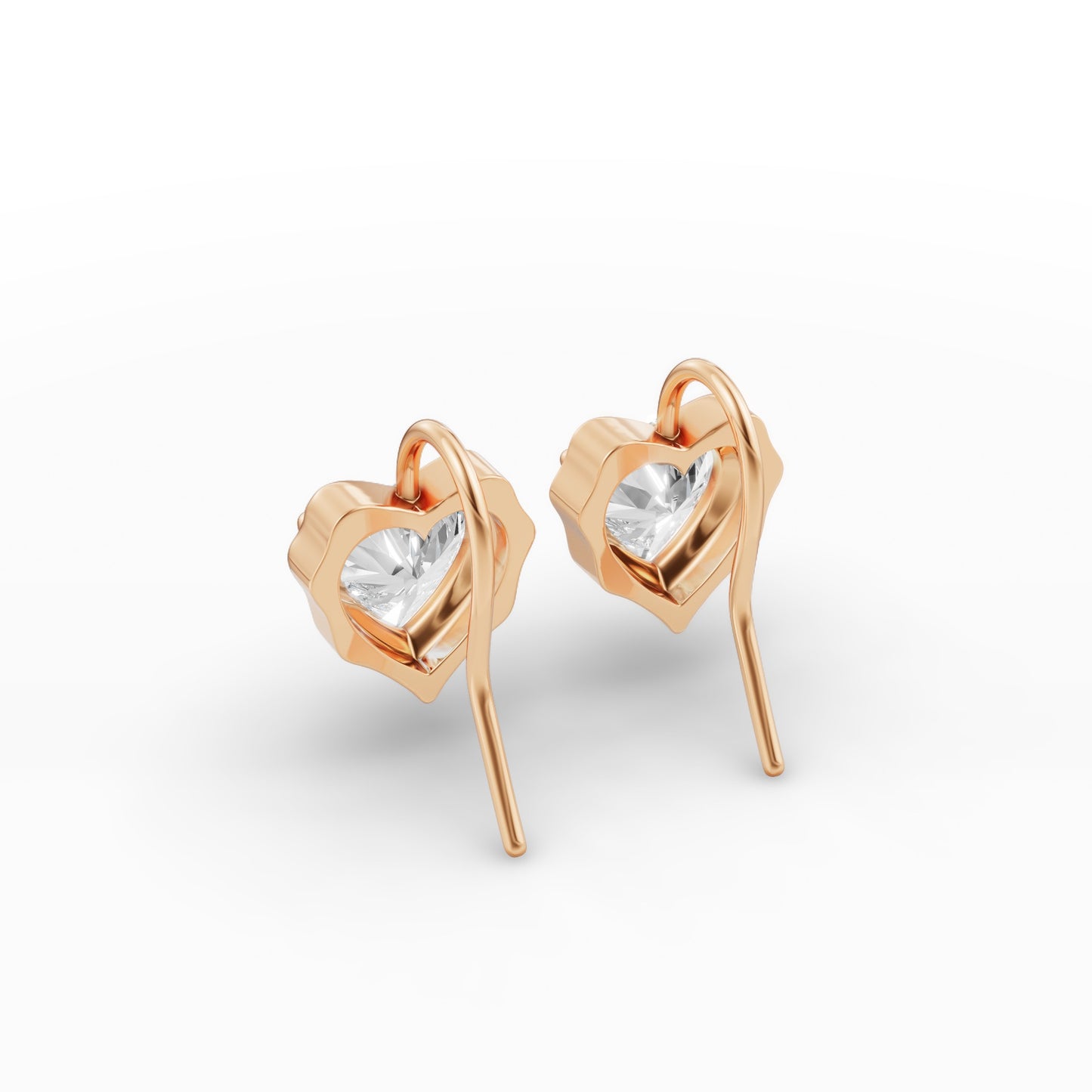 Heart Shape Diamond Hoop Earrings