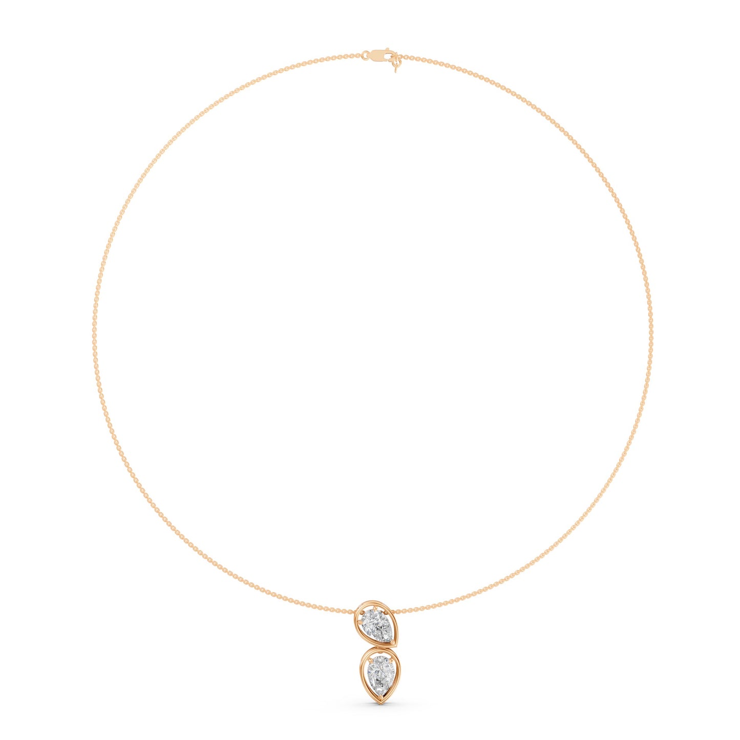 Twin Pear Toi Et Moi Necklace in Lab Grown Diamond