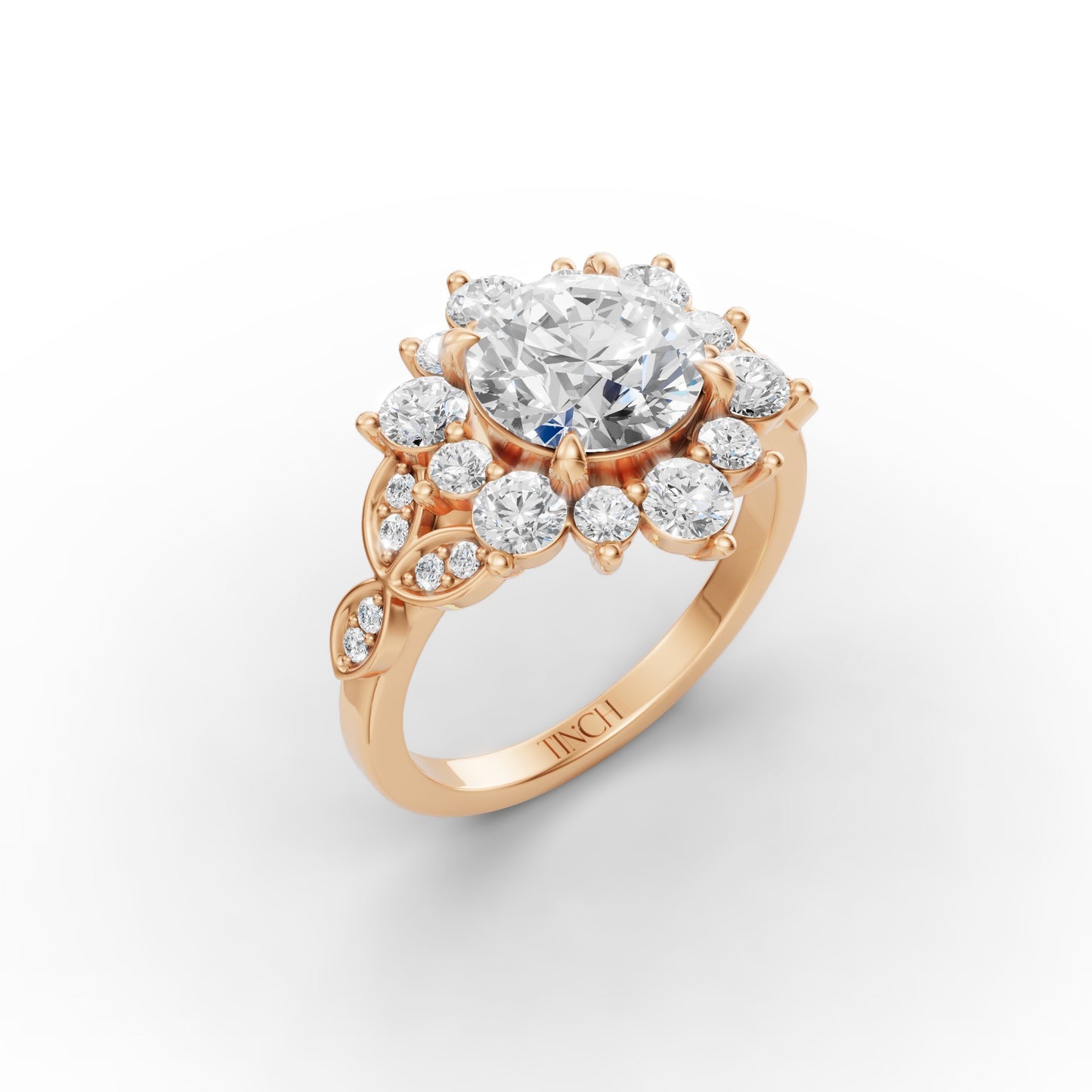 Heirloom Bloom Round Solitaire Engagement Ring in Lab Grown Diamond