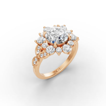 Heirloom Bloom Round Solitaire Engagement Ring in Lab Grown Diamond