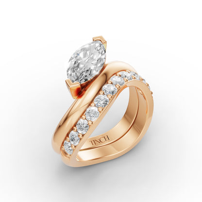 Marquise Flow Engagement Stack in Lab Grown Diamond