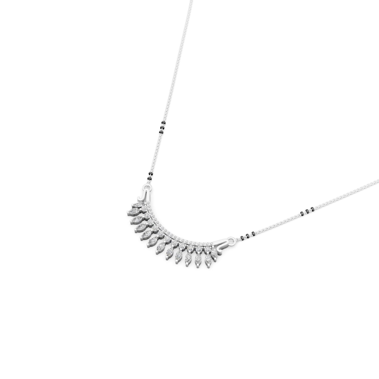 Marquise Fringe Curve Mangalsutra in Lab Grown Diamond