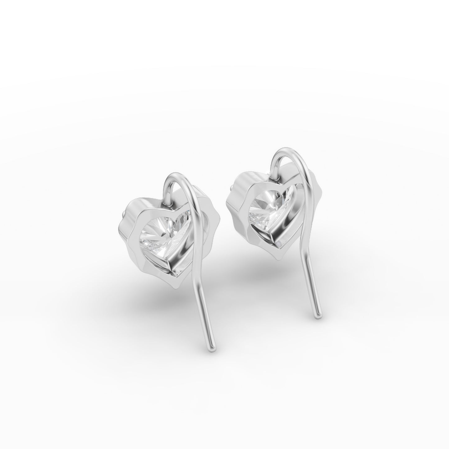 Heart Shape Diamond Hoop Earrings