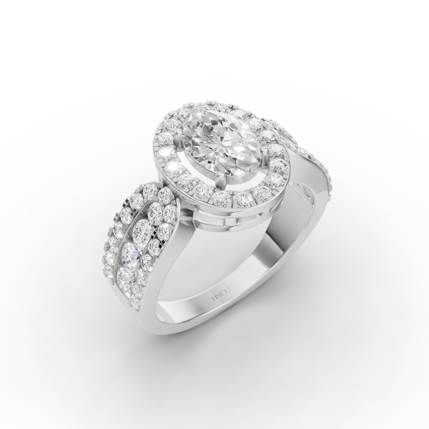 Classic Oval Halo Engagement Ring in Lab Grown Diamond