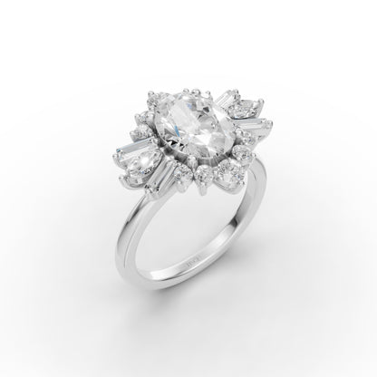 One Of One Oval Heirloom Engagement Ring in Lab Grown Diamond