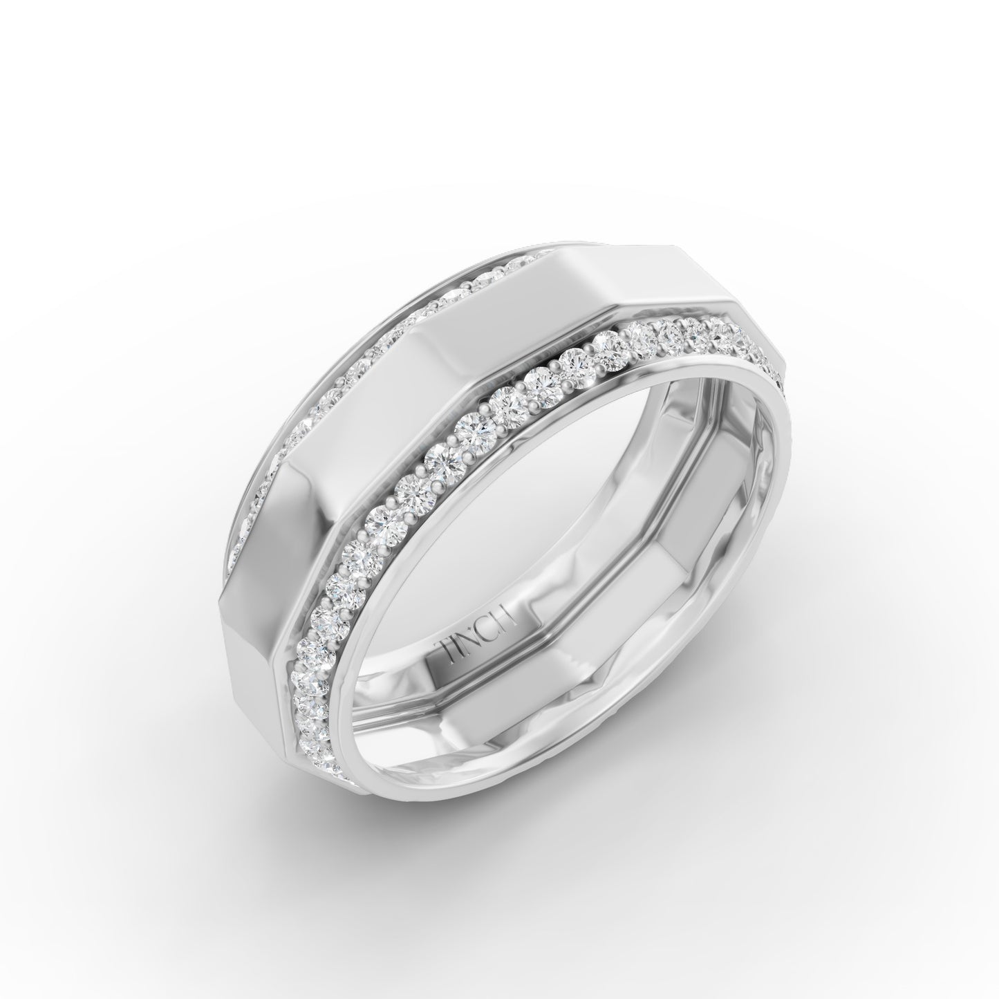 Auron Infinity Wedding Band in Lab Grown Diamond