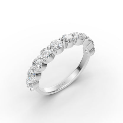 Round Half Infinity Stack Ring in Lab Grown Diamond