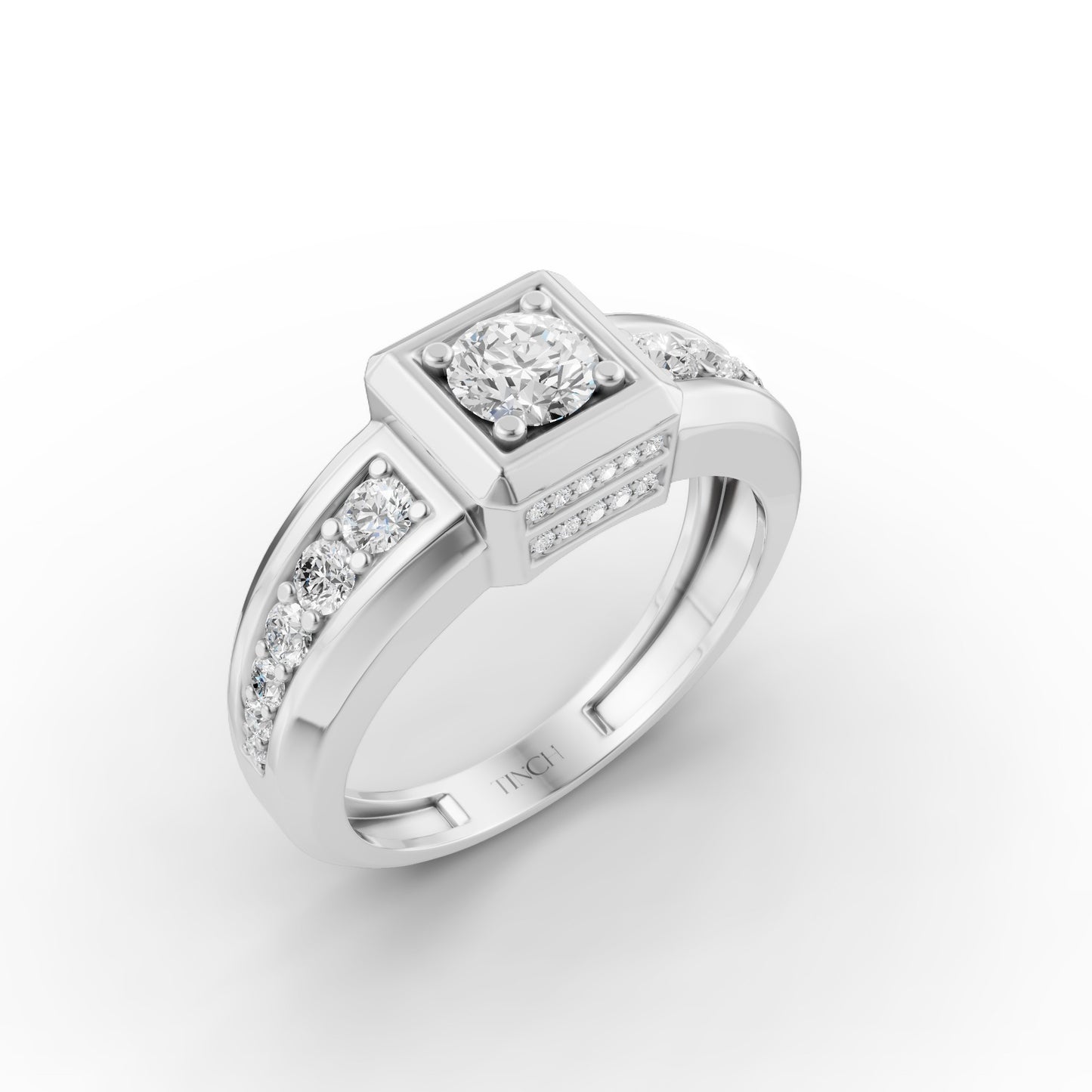 Chanel Round Men’s Engagement Ring in Lab Grown Diamond