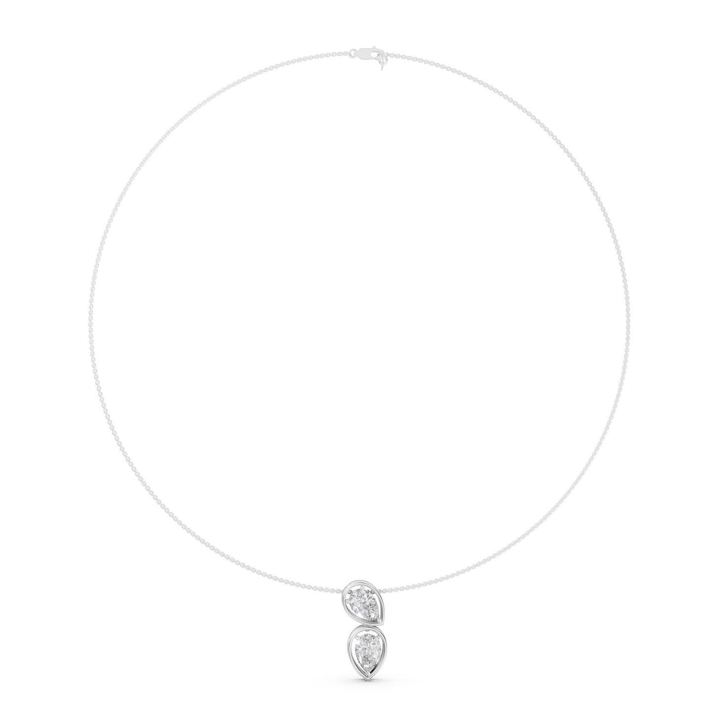 Twin Pear Toi Et Moi Necklace in Lab Grown Diamond