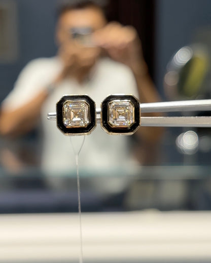 Noir Studs 14K Gold Lab-Grown Diamond Men’s Earrings – Minimalist Luxury Studs