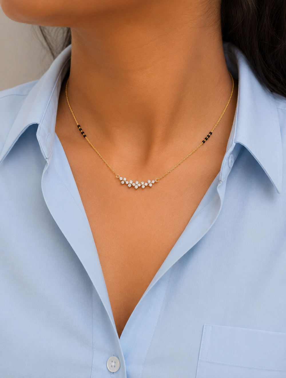 RUMI Floral Round Diamond Mangalsutra | Lab-Grown Diamond
