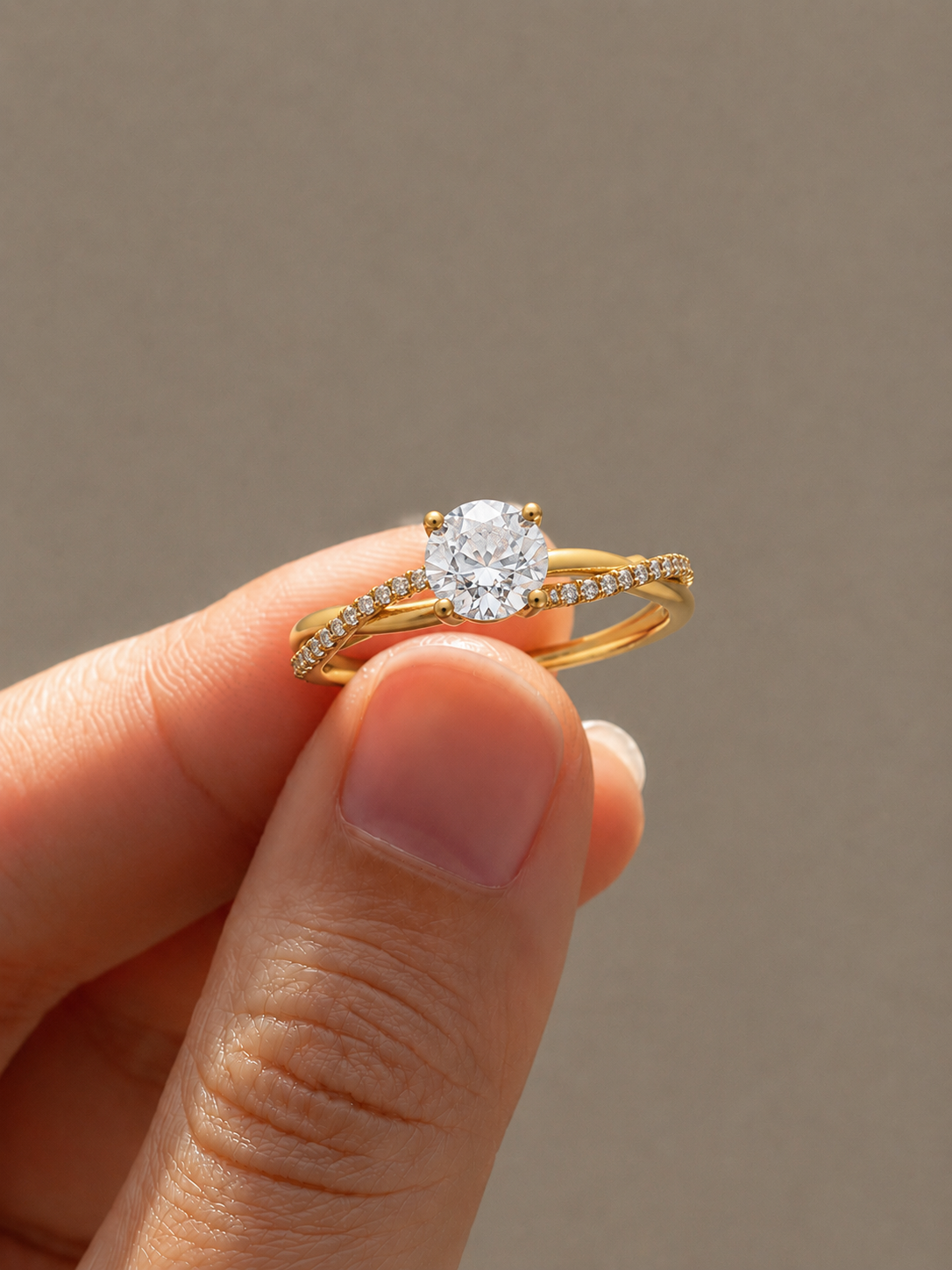 Braided Solitaire Lab-Grown Diamond Engagement Ring, IGI-Certified, 14K 18K Gold – Tinch Jewels
