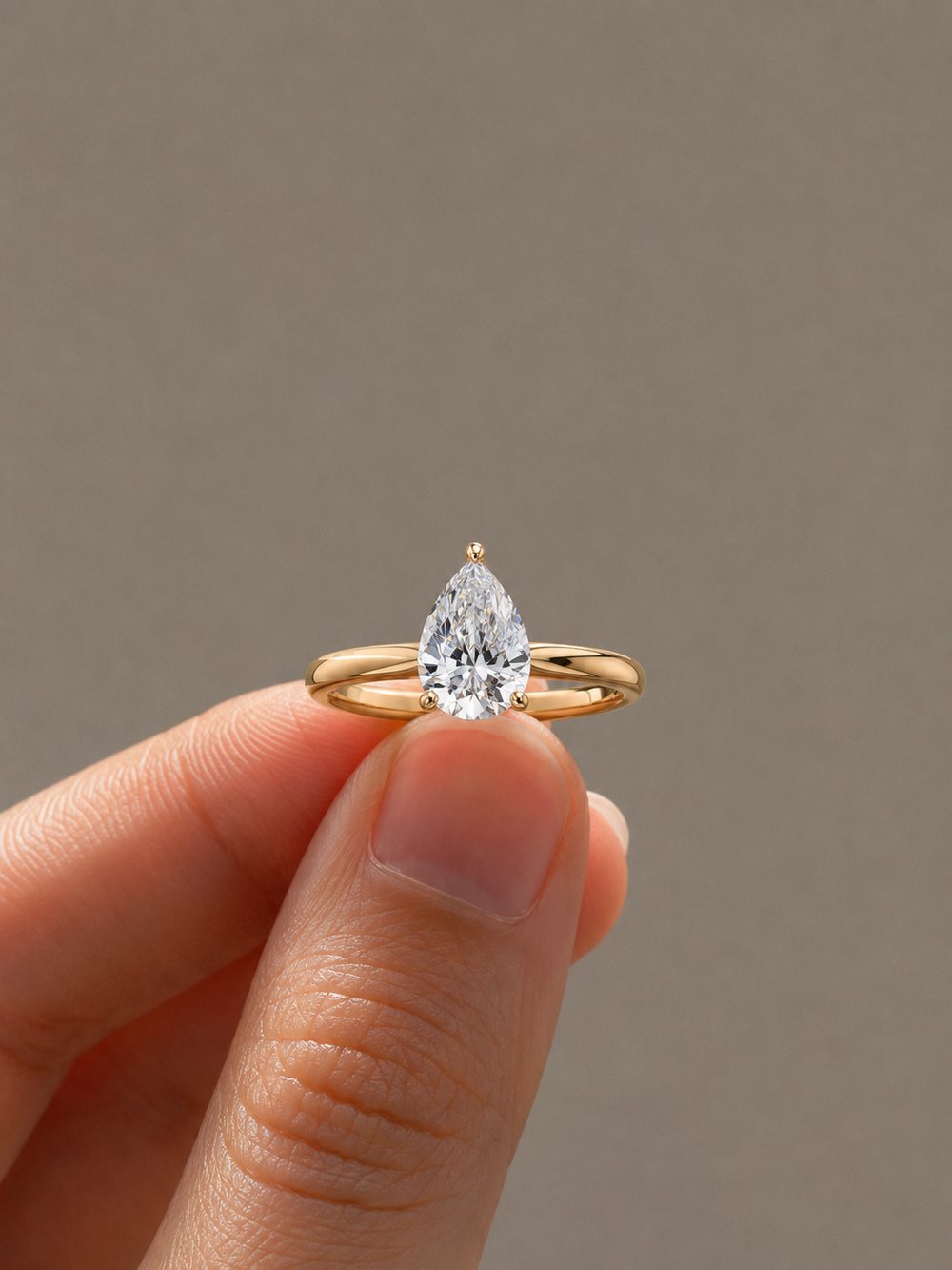 Classic Pear Solitaire Engagement Ring | Lab-Grown Diamond